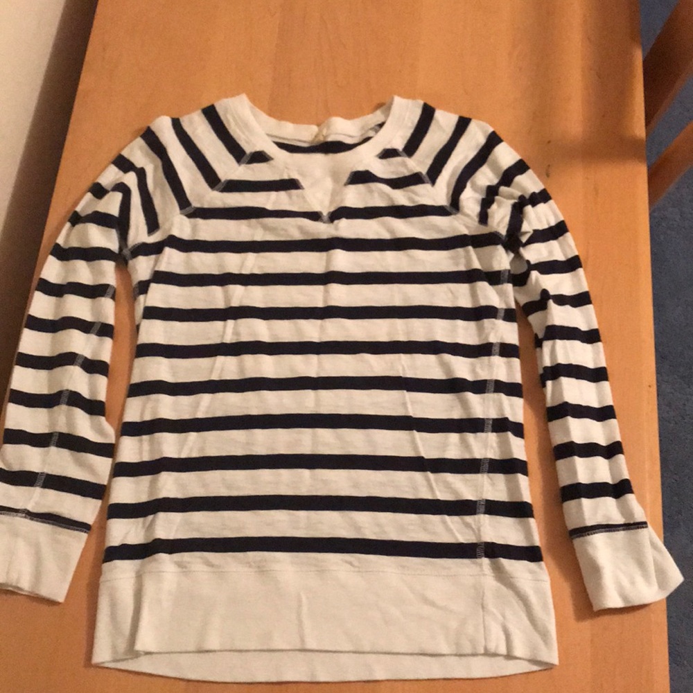 Navy and white stripped cotton long sleeve